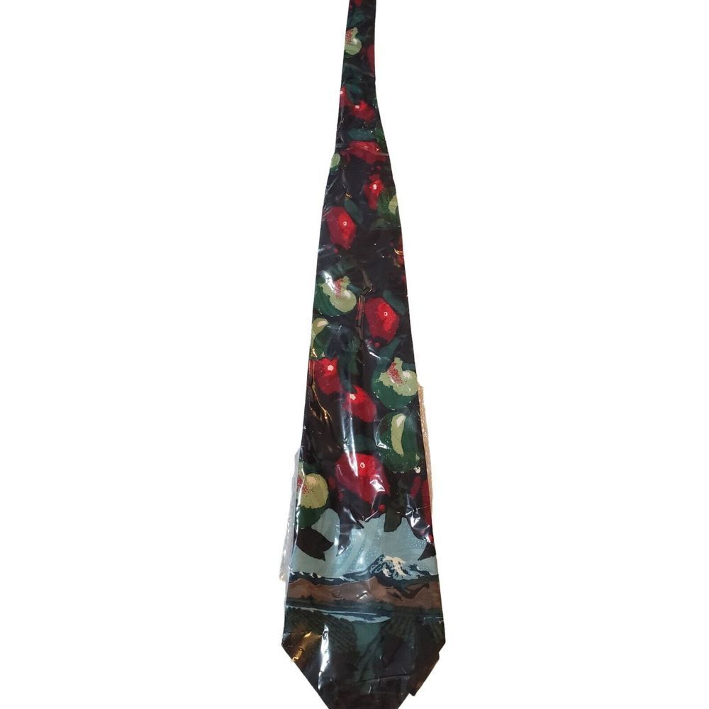 NEW Custom Neckwear Mens Tie Necktie Abstract Apples Mountains Fall Outdoor